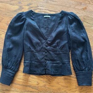 REFORMATION Black linen top… sz 2.. like new. 🦋